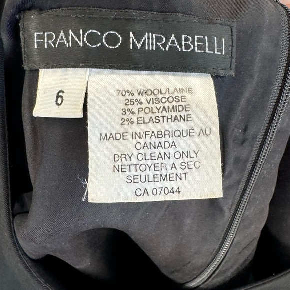 Designer FRANCO MIRABELLI CLASSIC LITTLE BLACK DRESS OFFICE EVENING SIZE 6 lined - Picture 6 of 11